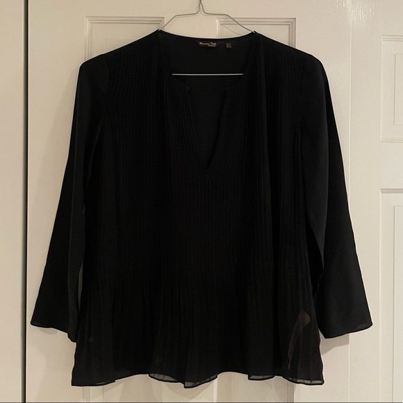 Massimo Dutti silk flowing pleated blouse - Picture 2 of 9